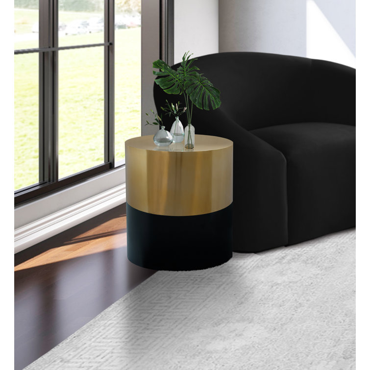 Everly Quinn Braidwood Black / Gold End Table & Reviews | Wayfair